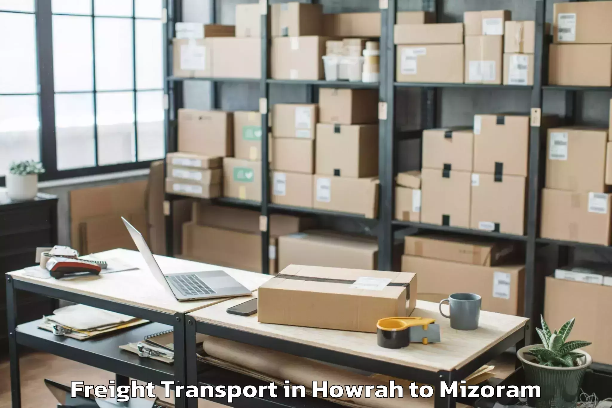 Affordable Howrah to Thenzawl Freight Transport